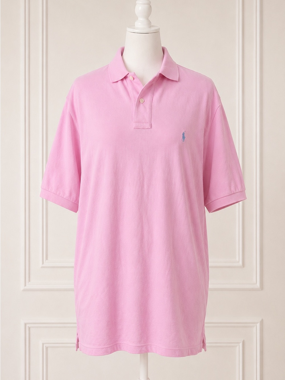 Ralph Lauren Pink Short Sleeve Polo Shirt Men’s Large 100% Cotton Classic Preppy